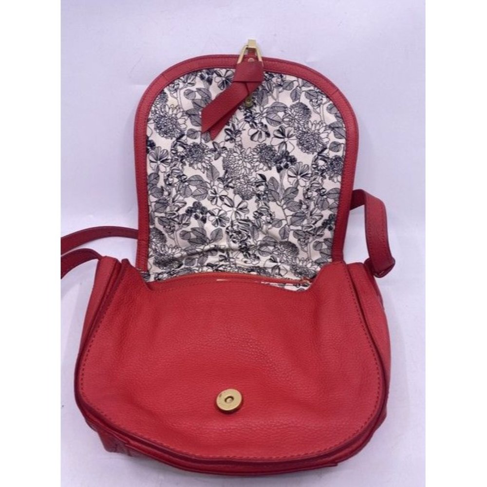 Vera Bradley Carson Saddle Red Leather Cross Body Bag - Picture 6 of 10